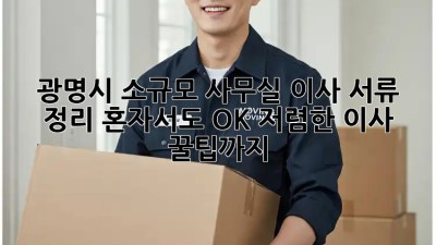 광명시 소규모 사무실 이사? 서류 정리 혼자서도 OK! 저렴한 이사 꿀팁까지! ✨